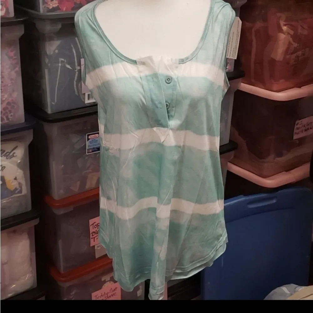 Tie Dye Round Neck Raw Hems Tank Tops Sz L 10-12 XL 12-14 2X 16-18 - Picture 5 of 6